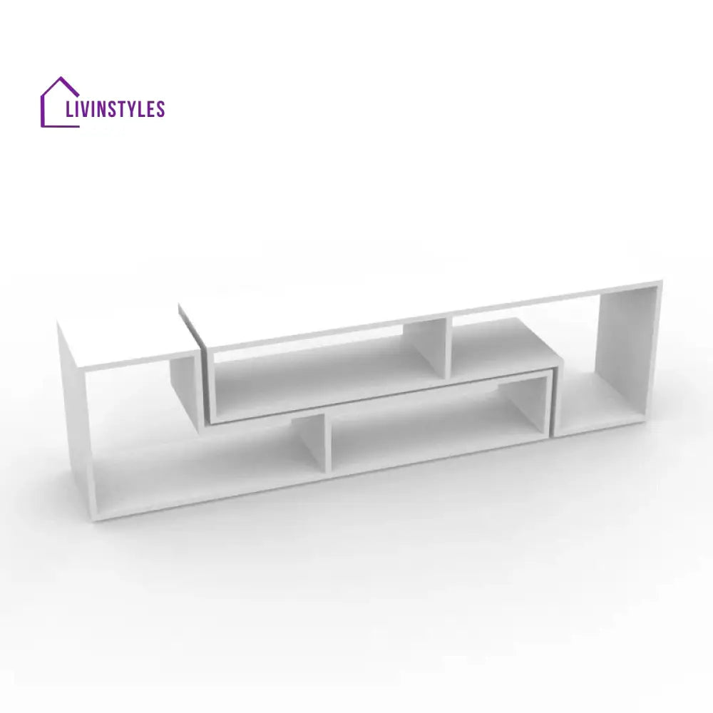Azaria White Finish Tv Unit Stand for Living Room