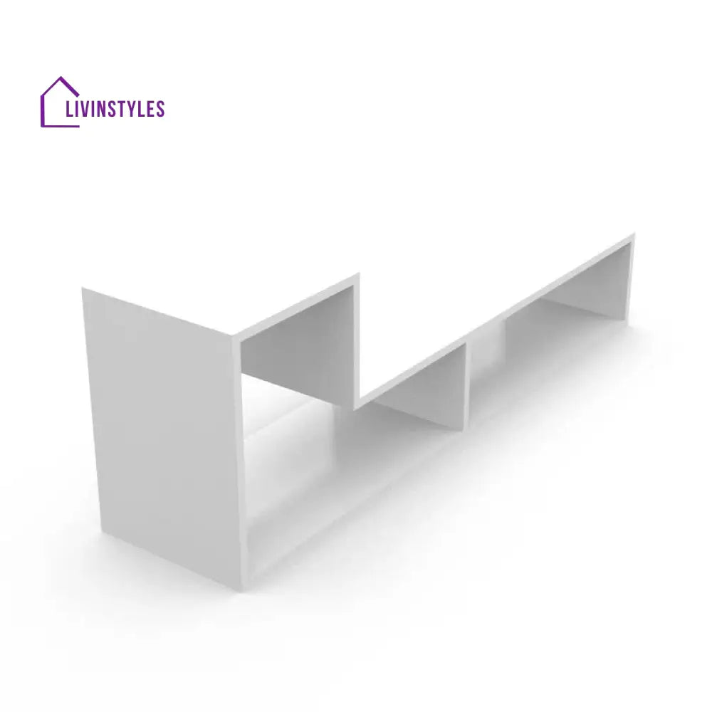 Azaria White Finish Tv Unit Stand for Living Room