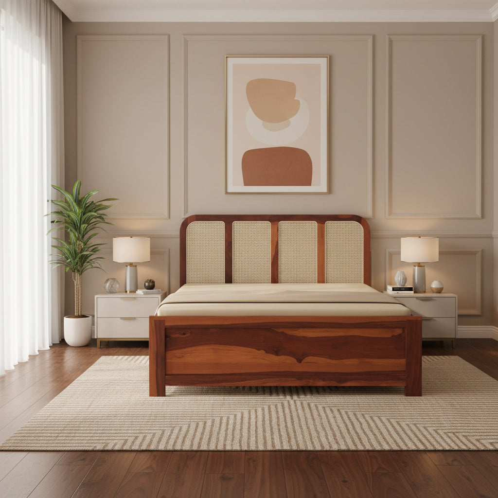 Azul Hydraulic Bed in Sheesham Wood - King Size