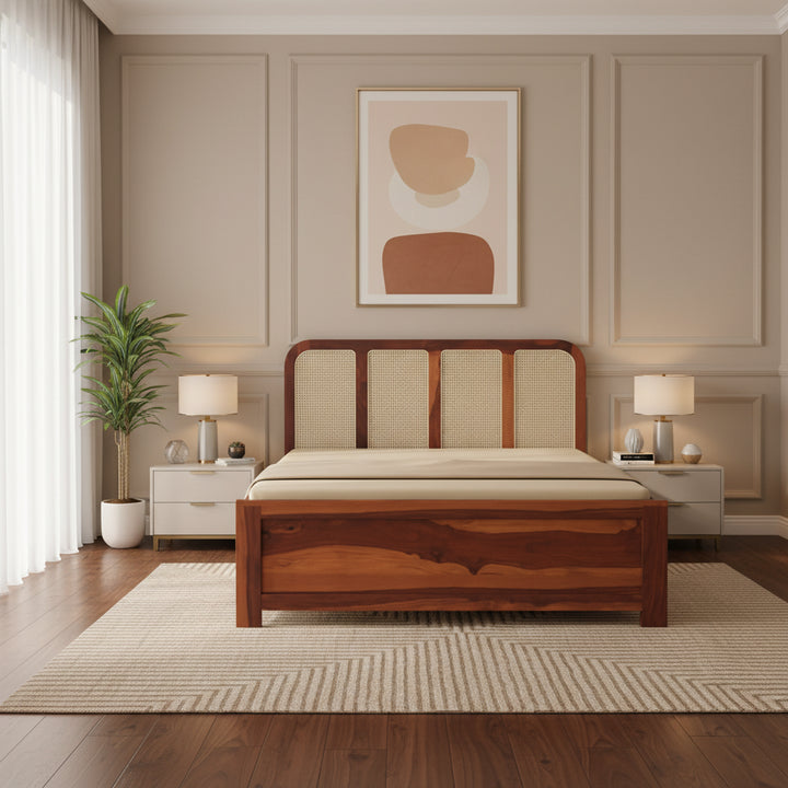 Azul Hydraulic Bed in Sheesham Wood - King Size