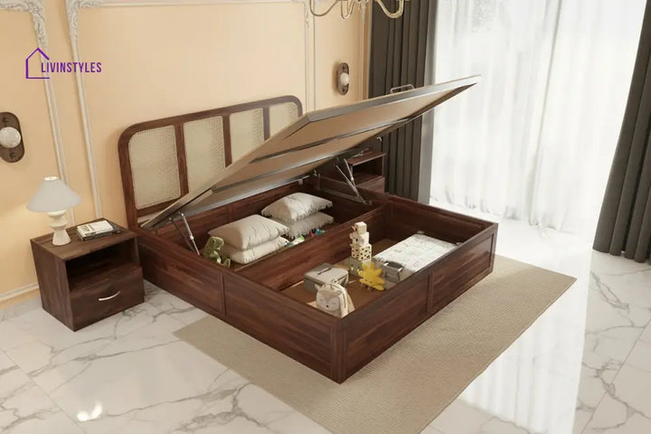Azul Hydraulic Bed in Sheesham Wood - King Size