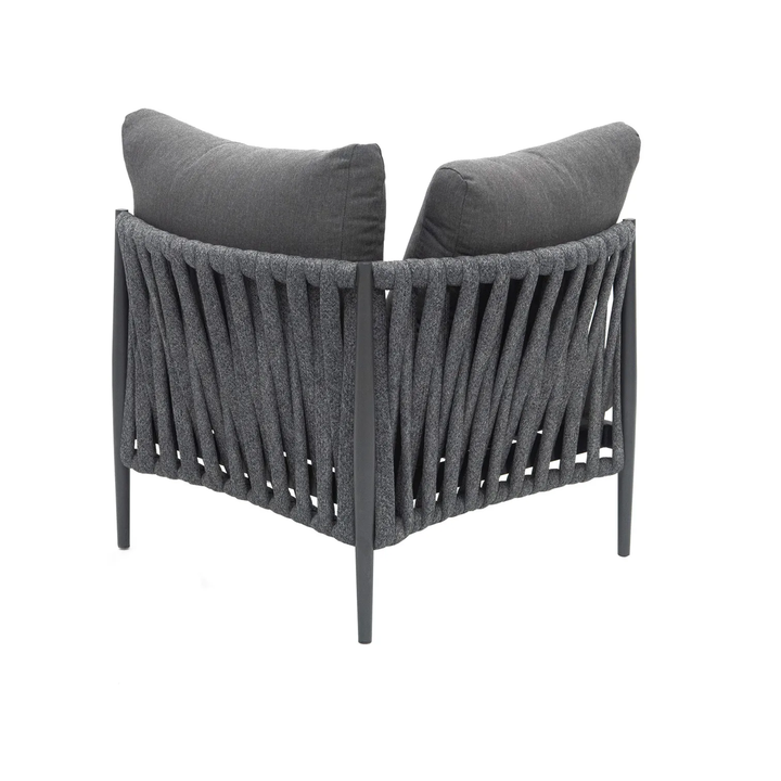 Fabian Outdoor Garden Balcony Sofa Set 5 Seater and 1 Center Table Set, Braid & Rope (Dark Grey)