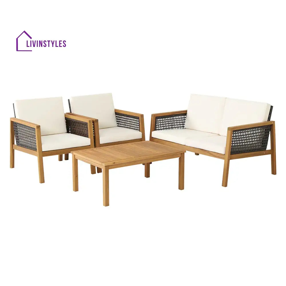 Baaz Outdoor Garden Balcony Sofa Set 2 Double Seater 4 Single seater 2 Double seater With 2 Center Table Set (Brown