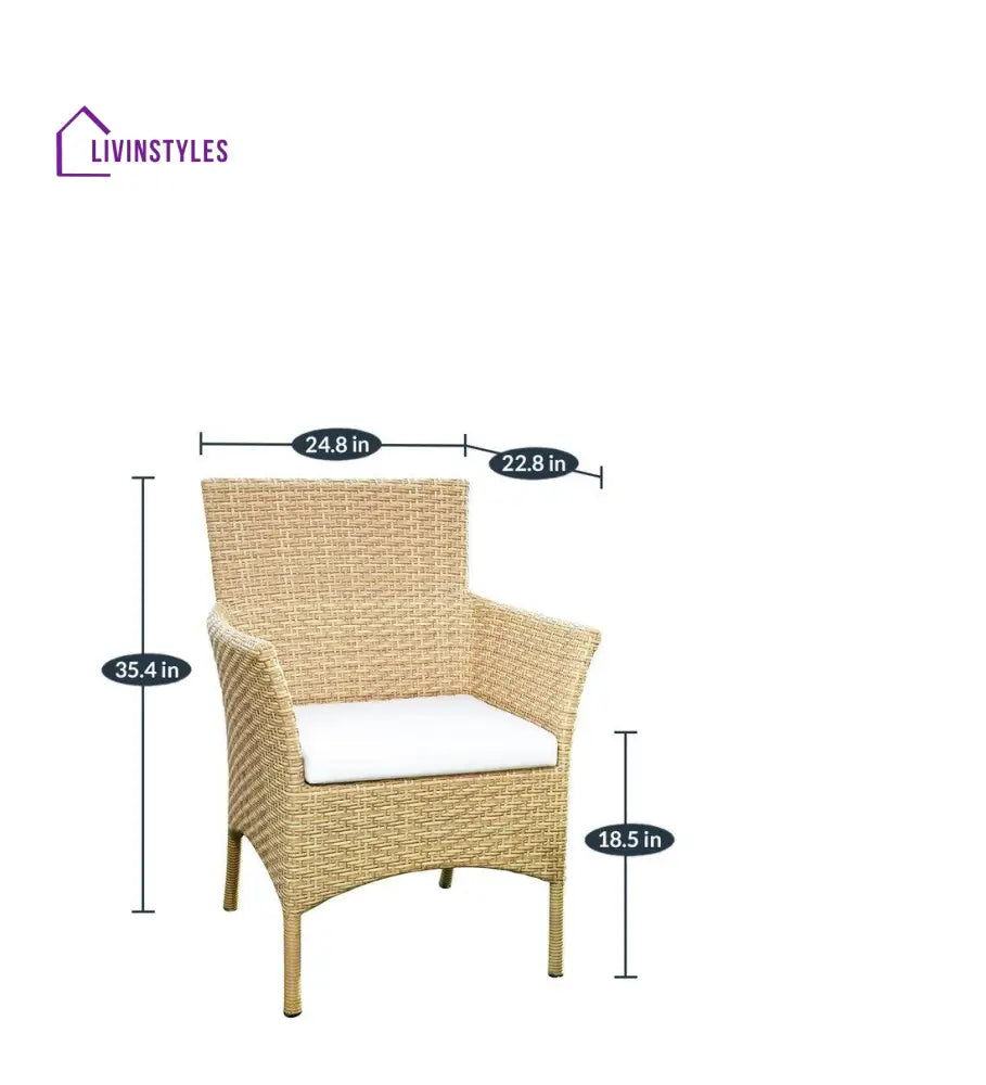 Babai Outdoor Patio Seating Set 2 Chairs and 1 Table Set (Cream) - Coffee Table Sets