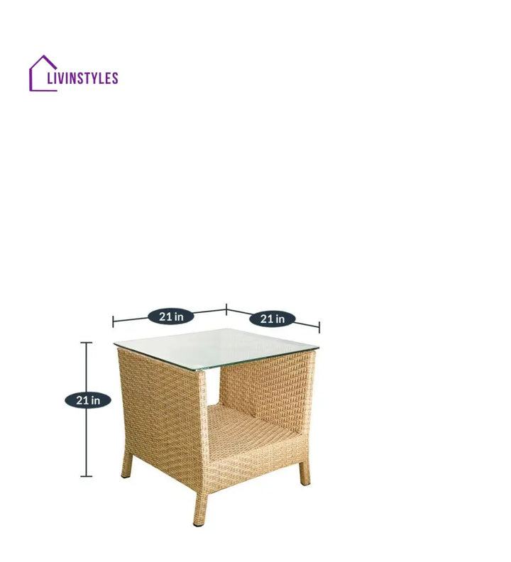 Babai Outdoor Patio Seating Set 2 Chairs and 1 Table Set (Cream) - Coffee Table Sets