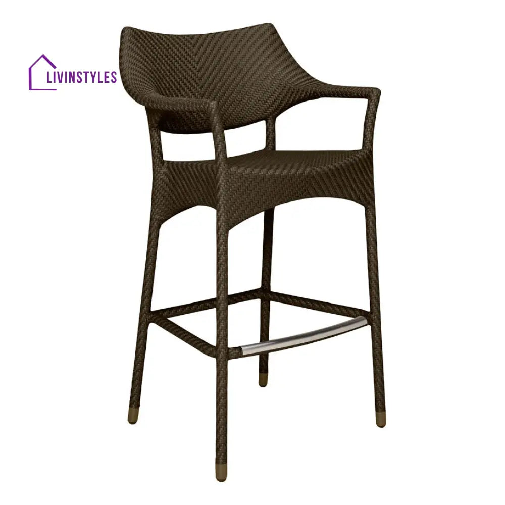 Baier Outdoor Patio Bar Chair 2 Chairs For Balcony (Dark Brown) - Bar Sets