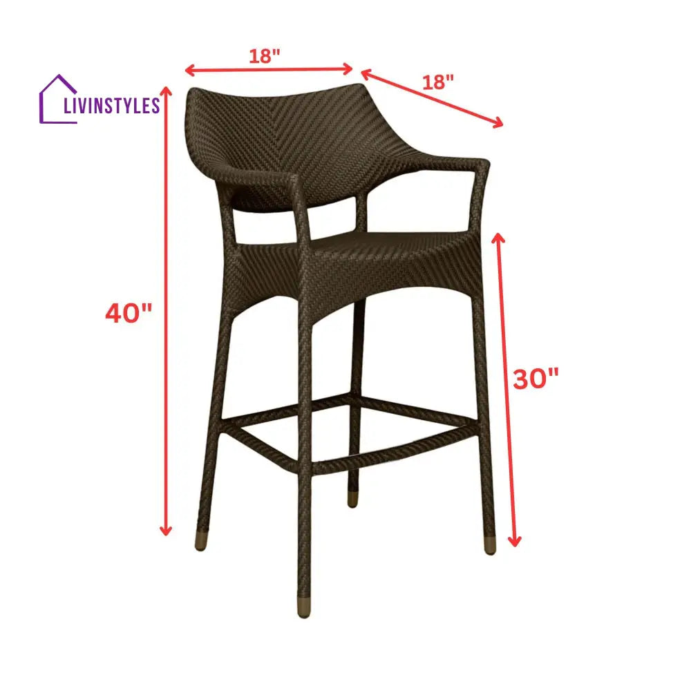 Baier Outdoor Patio Bar Chair 2 Chairs For Balcony (Dark Brown) - Bar Sets