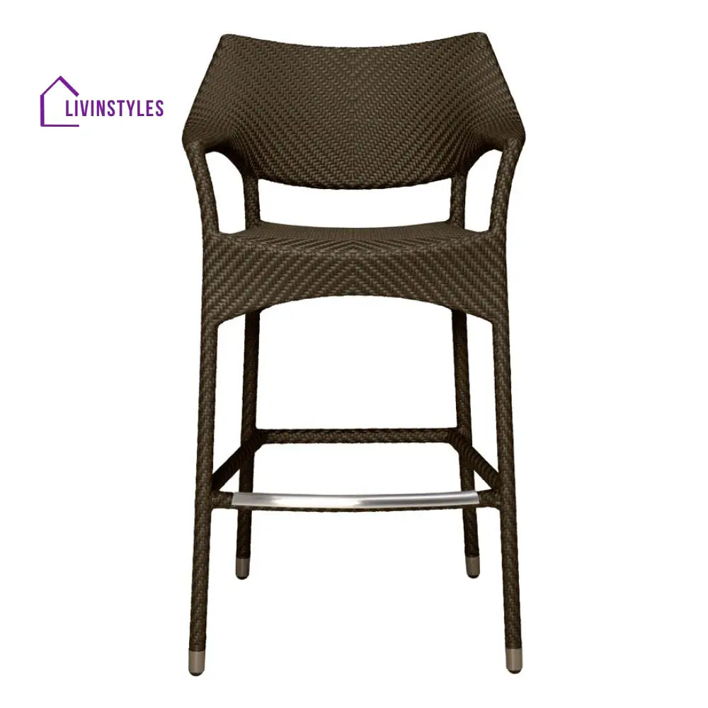 Baier Outdoor Patio Bar Chair 2 Chairs For Balcony (Dark Brown) - Bar Sets