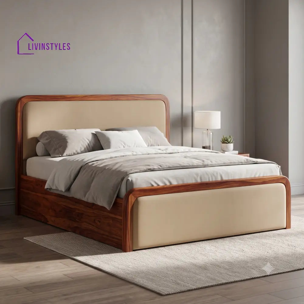 Balaji Sheesham Wood King Size Hydraulic Storage Double Bed With Mattress
