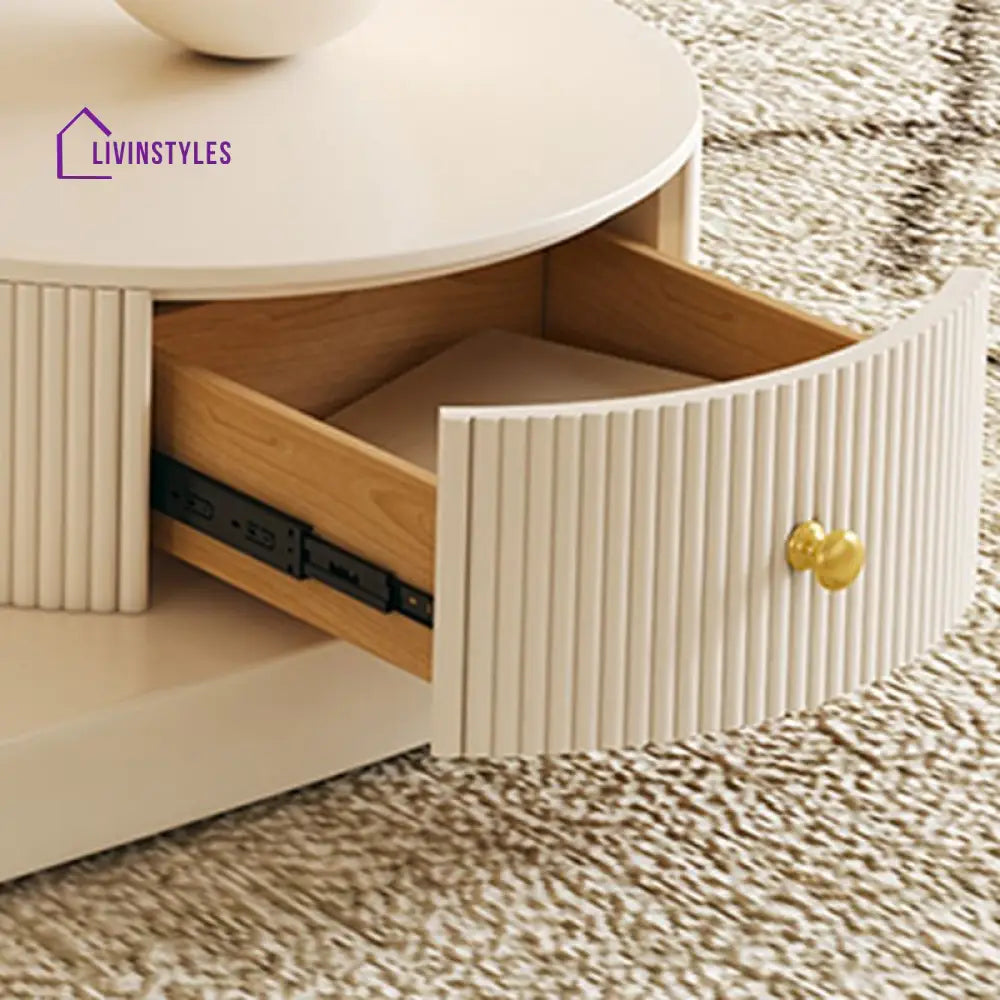 Bali Coffee Table | Stainless Steel and MDF | Composite Ceramic Marble | Oval Shaped - Sinlge Big Table