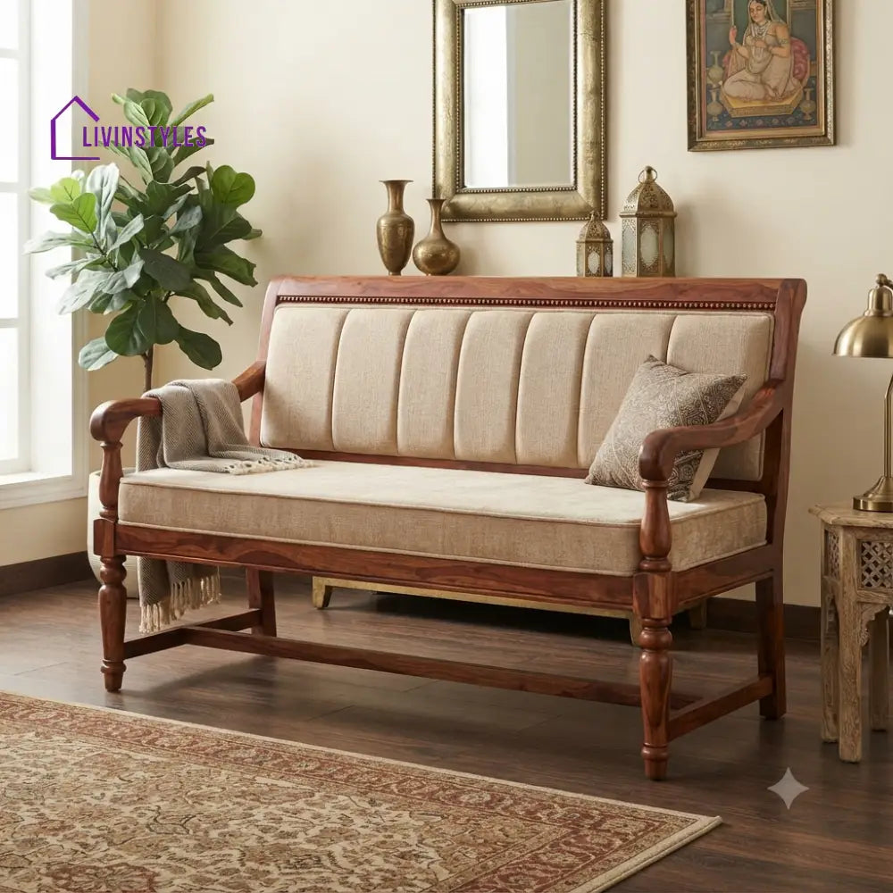 Balikos Wooden Bench for Living Room | Bedroom | Extra Seating