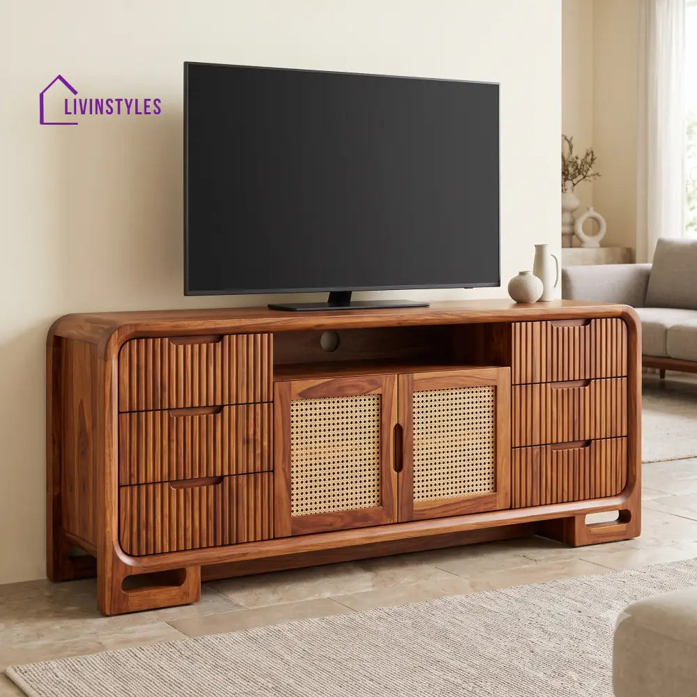 Balthazar Solid Sheesham Wood Tv Unit for Living Room | Tv Cabinet | Tv Console Unit