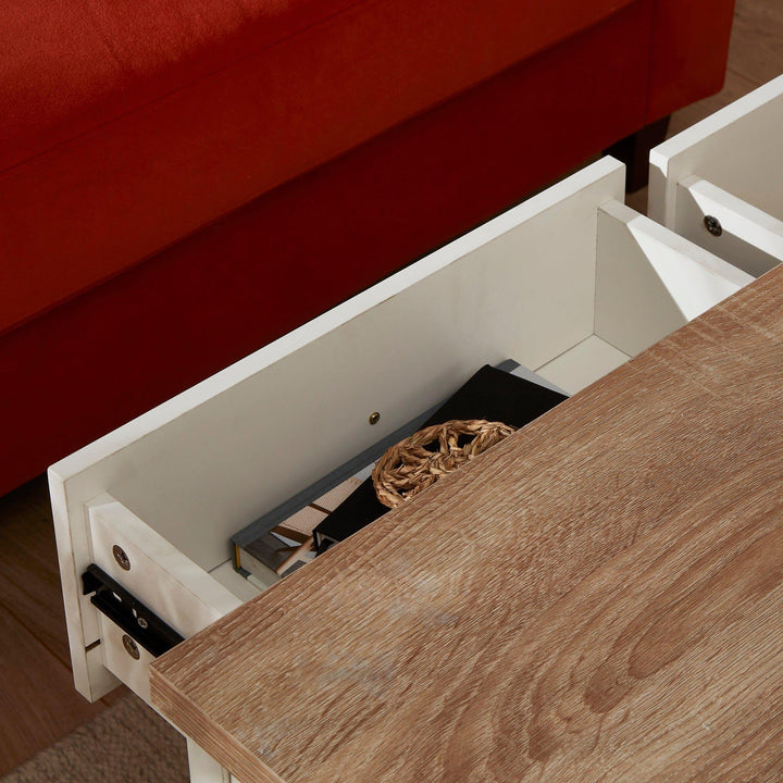 Bampton Alabaster White Coffee Table with Storage