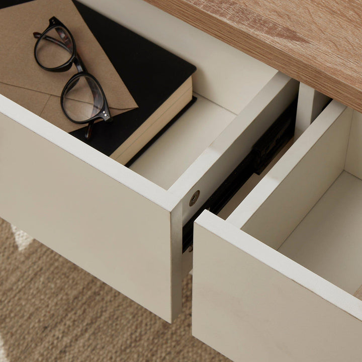 Bampton Alabaster White Coffee Table with Storage