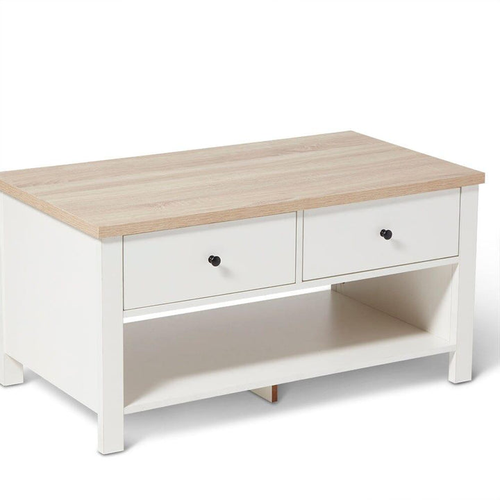 Bampton Alabaster White Coffee Table with Storage