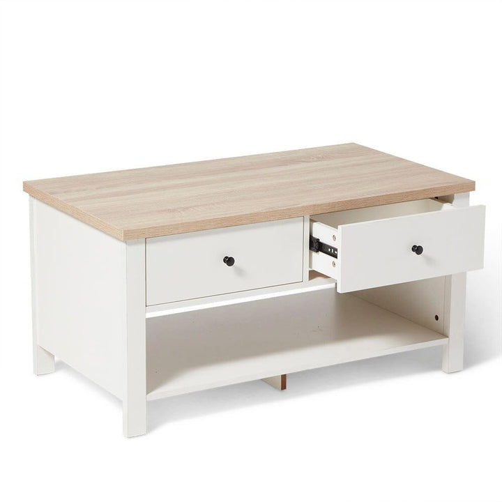 Bampton Alabaster White Coffee Table with Storage