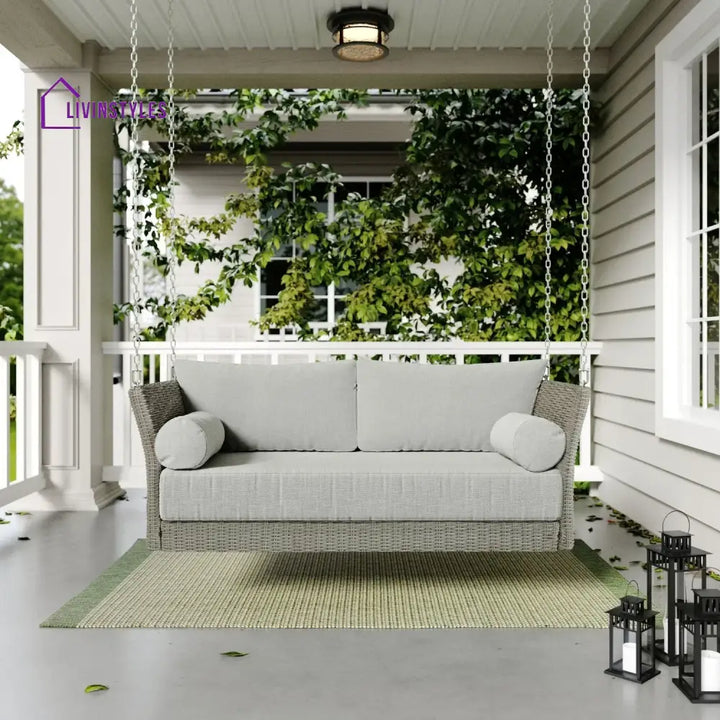 Banke Outdoor Rattan Wicker Hanging Swing Chair with Cushion - Swing