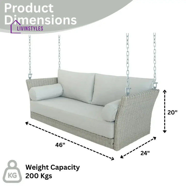 Banke Outdoor Rattan Wicker Hanging Swing Chair with Cushion - Swing
