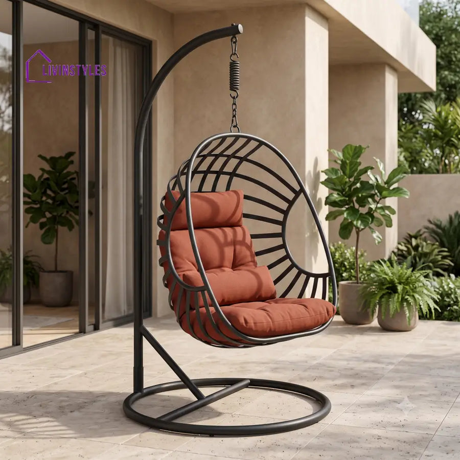 Barbara Premium MS Frame with Powder Coated Outdoor Swing Chair with Stand