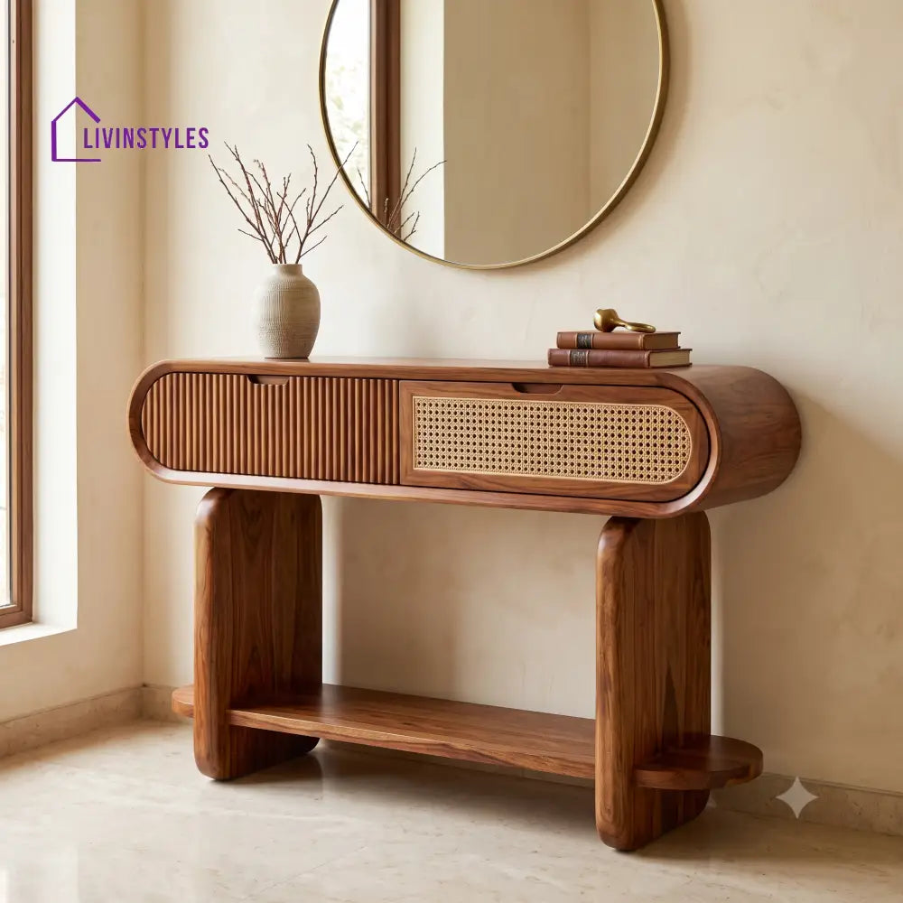 Barnabe Premium Wooden Console Table for Living Room | Entryway Table