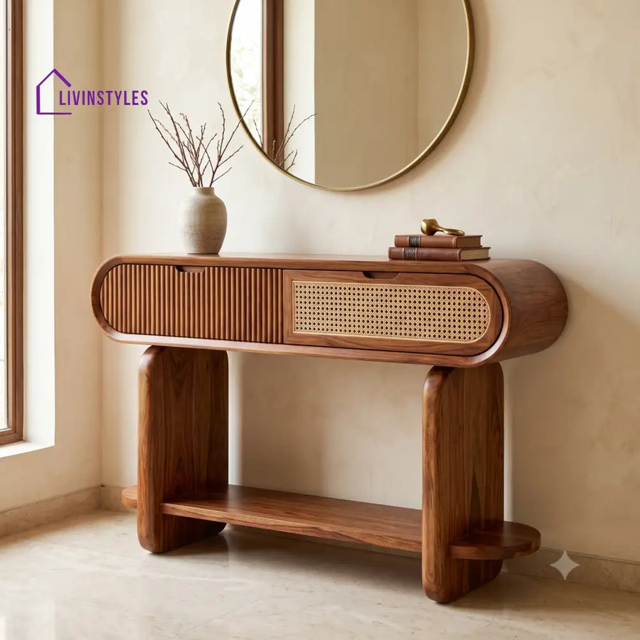 Barnabe Premium Wooden Console Table for Living Room | Entryway Table