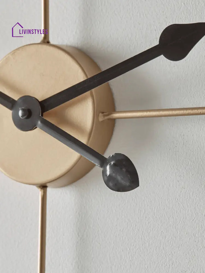 Barriss Gold And Black Metal Wall Clock