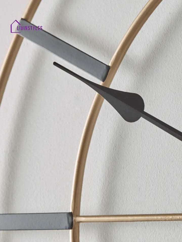 Barriss Gold And Black Metal Wall Clock