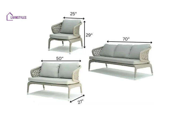 Bart Outdoor Garden Balcony Sofa Set 3 Seater 2 Seater,2 Single Seater and 1 Center Table With 1 Side Table and 1