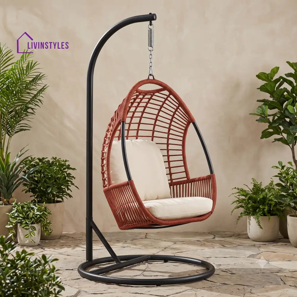 Bartosz Premium MS Frame with Powder Coated Outdoor Swing Chair with Stand