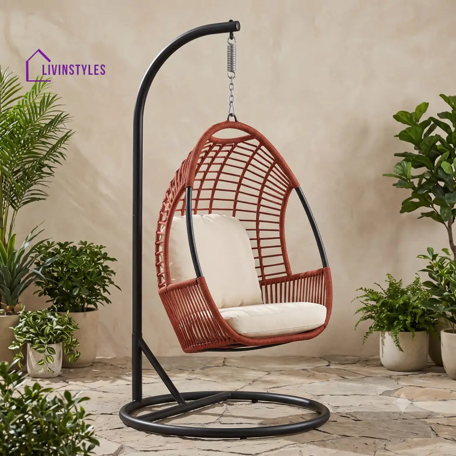 Bartosz Premium MS Frame with Powder Coated Outdoor Swing Chair with Stand