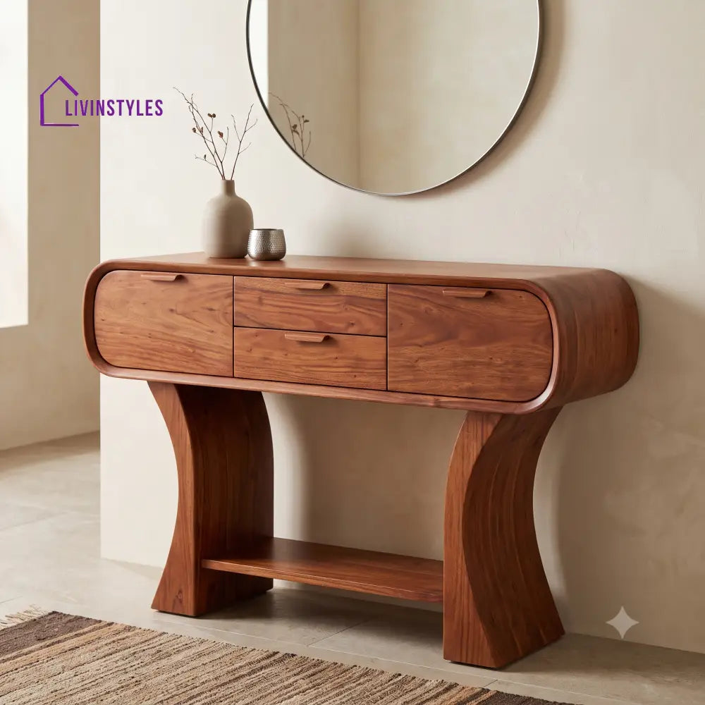 Basile Premium Wooden Console Table for Living Room | Entryway Table