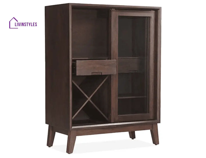Basti Solid Wood Bar Cabinet Bar