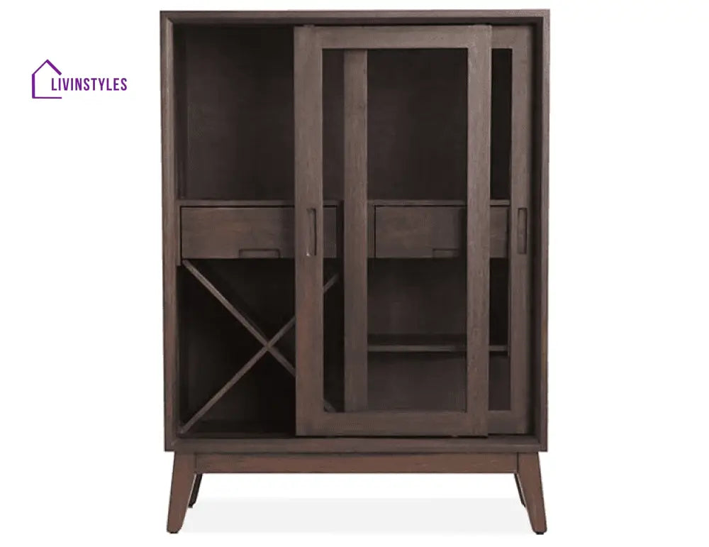 Basti Solid Wood Bar Cabinet Bar