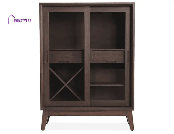 Basti Solid Wood Bar Cabinet Bar