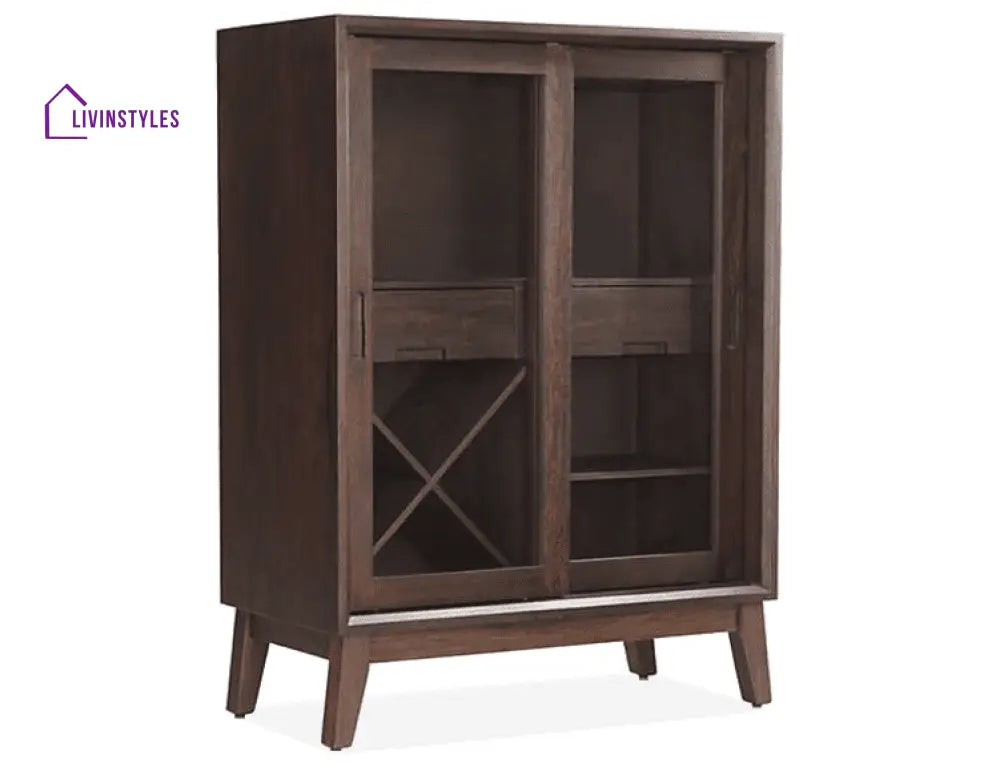 Basti Solid Wood Bar Cabinet Bar