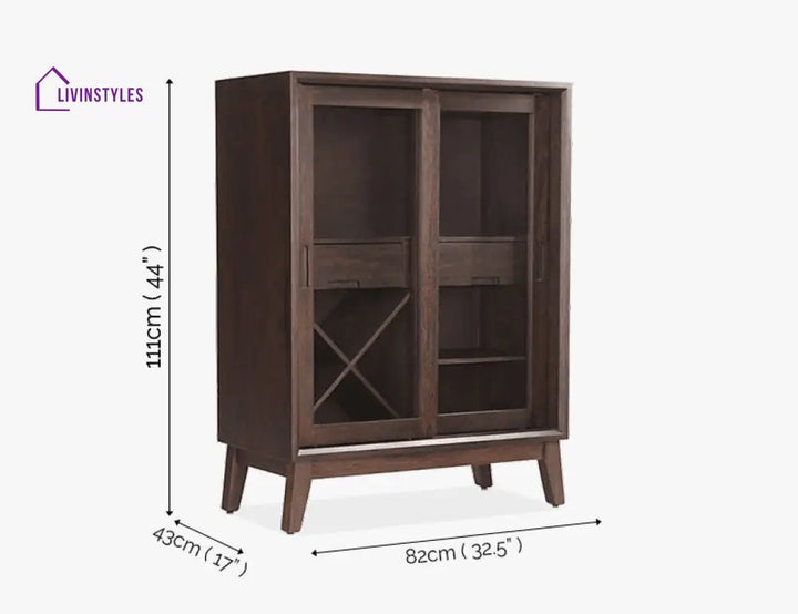 Basti Solid Wood Bar Cabinet Bar