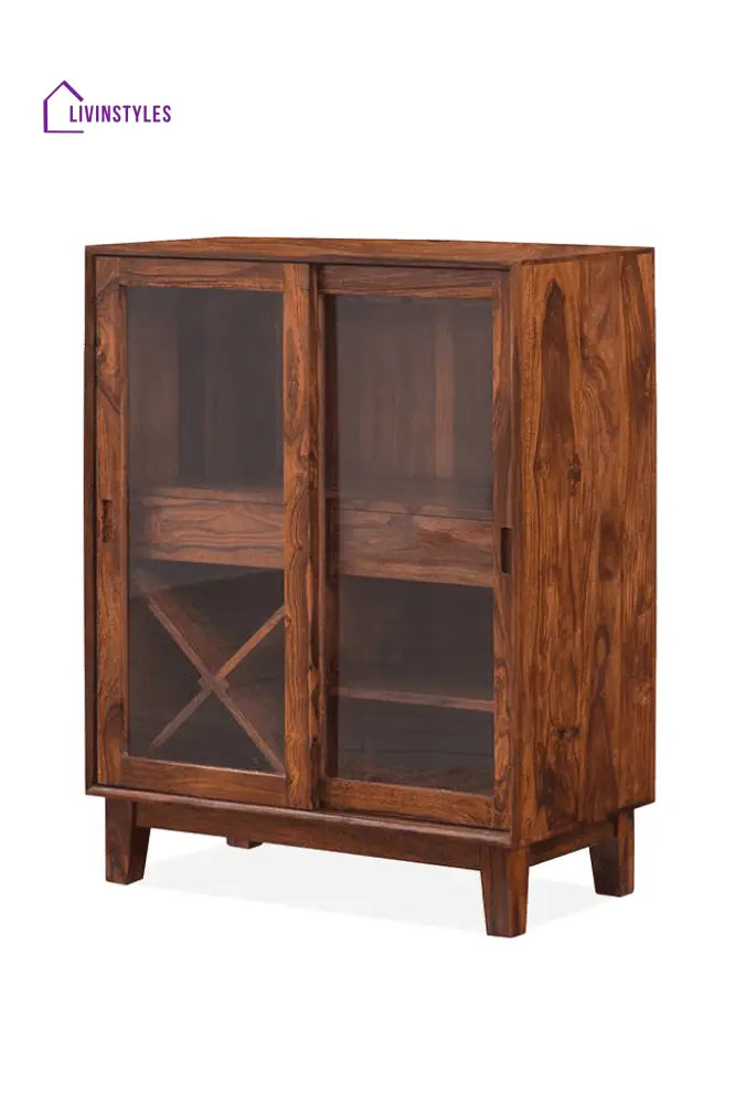 Basti Solid Wood Bar Cabinet L 82 x D 43 x H 111 cm / Honey Bar