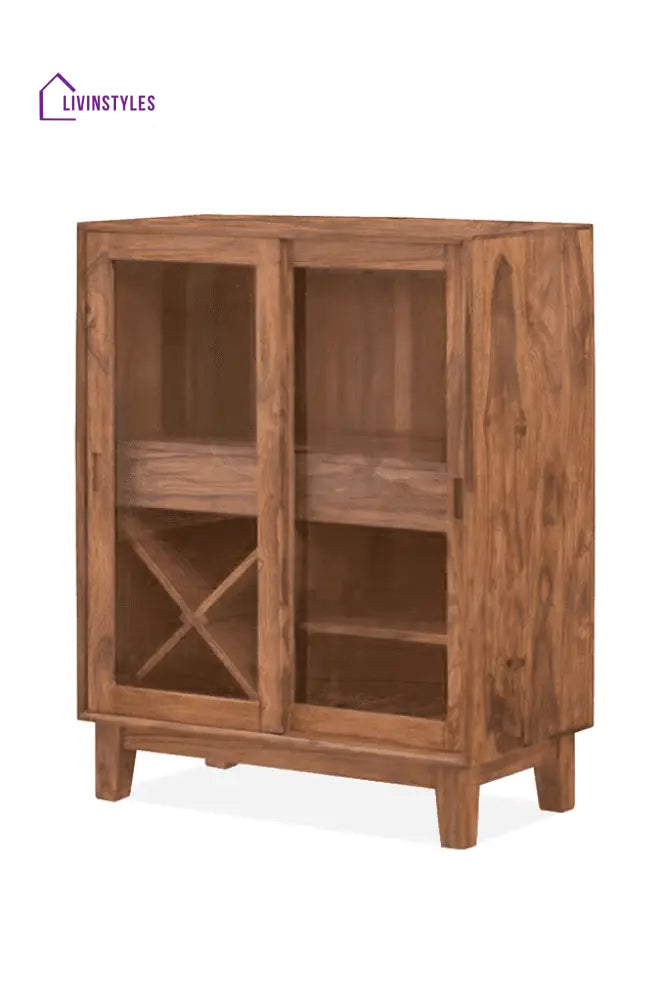 Basti Solid Wood Bar Cabinet L 82 x D 43 x H 111 cm / Stone Bar