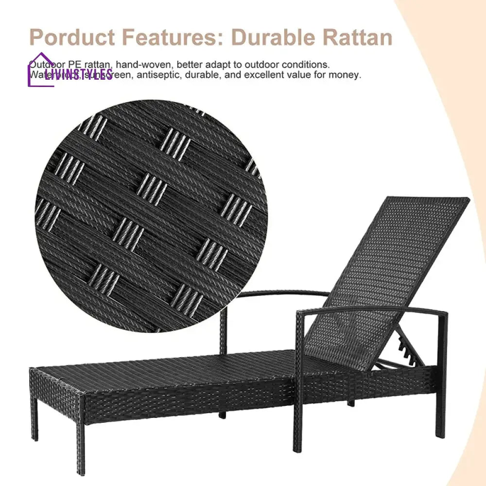 Baxter Outdoor Swimming Poolside Lounger (Black) - Loungers