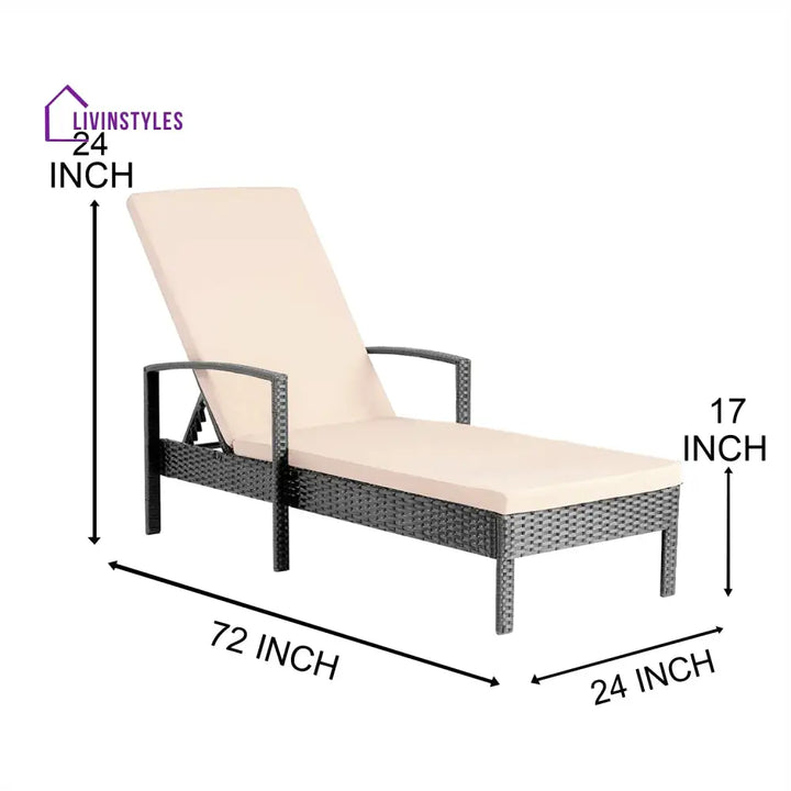 Baxter Outdoor Swimming Poolside Lounger (Black) - Loungers