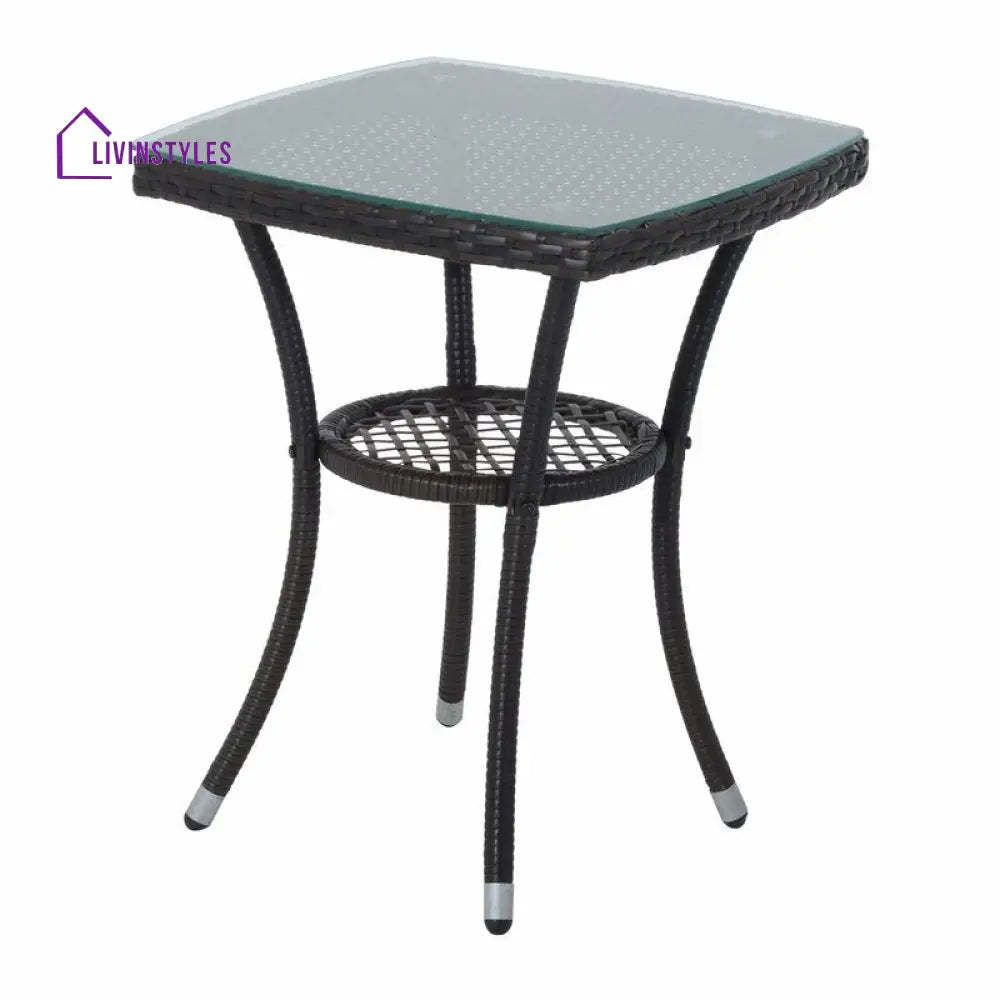 Bea Outdoor Patio Seating Set 2 Chairs and 1 Table Set (Black) - Coffee Table Sets