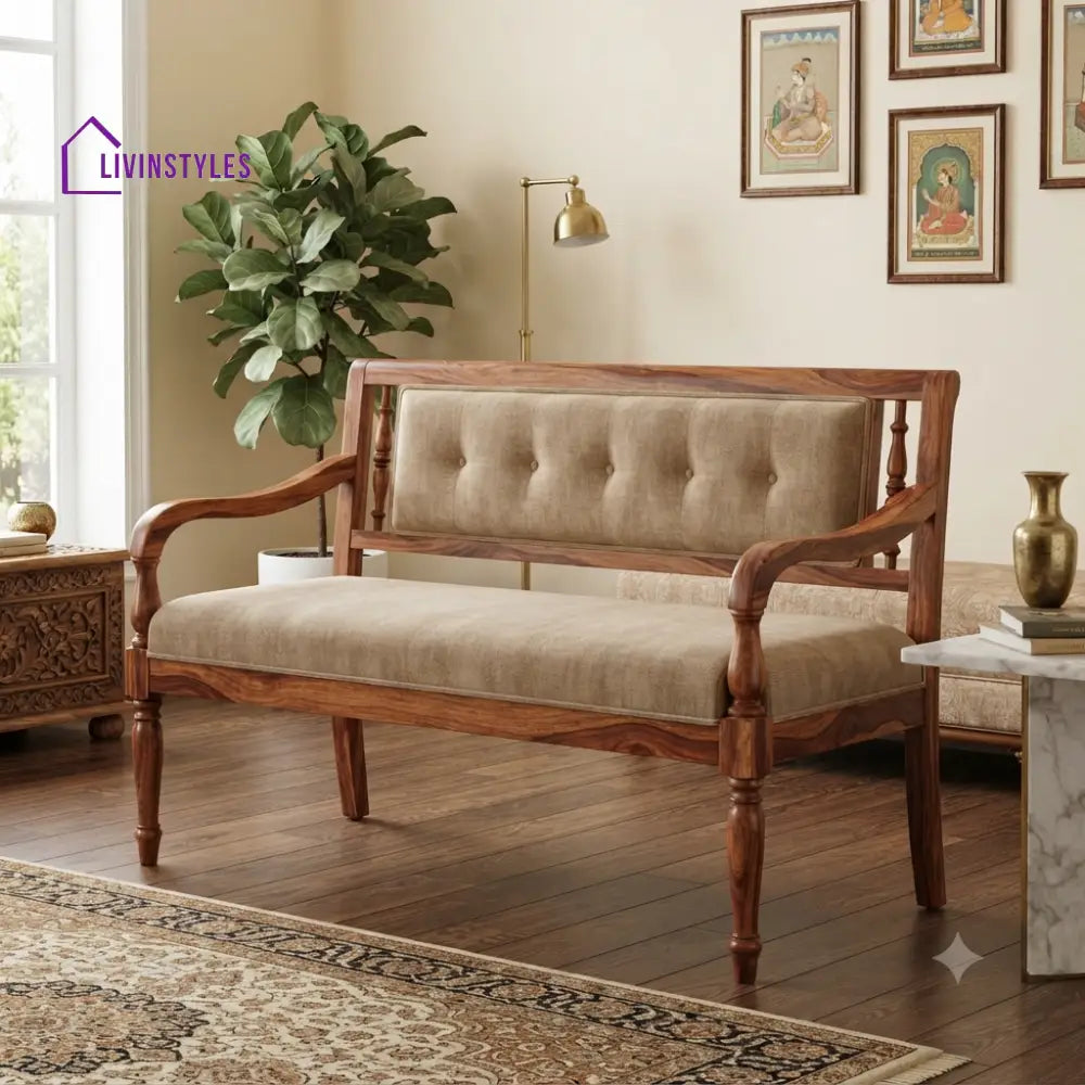 Beach Wooden Bench for Living Room | Bedroom | Extra Seating