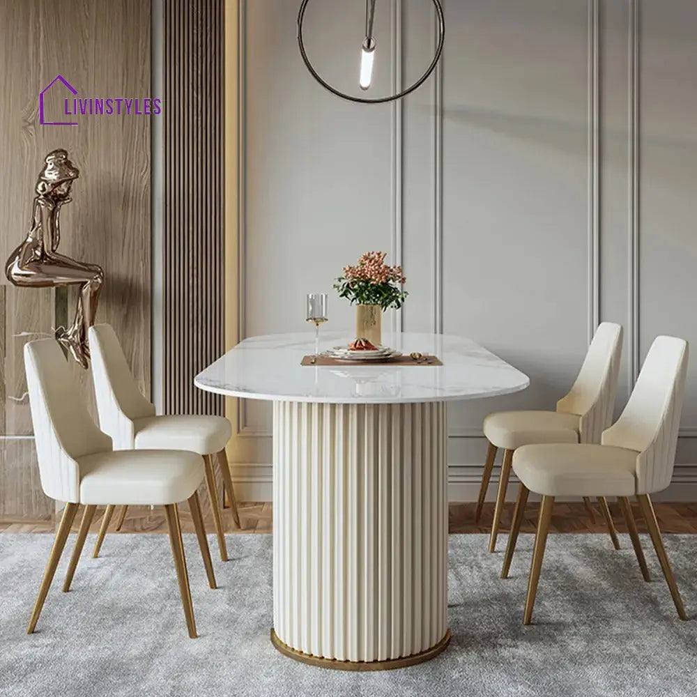 Beacon Modern Oval Dining Table Sets for 4