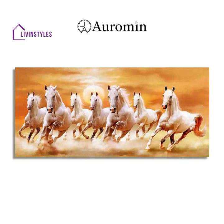 Beautiful Seven Running Horses Canvas Big Wall Painting Wall Painting