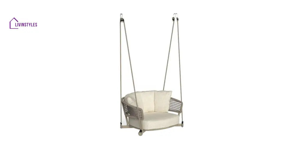 Beavin Single Seater Hanging Swing Without Stand For Balcony Garden Swing - Beige - Swings