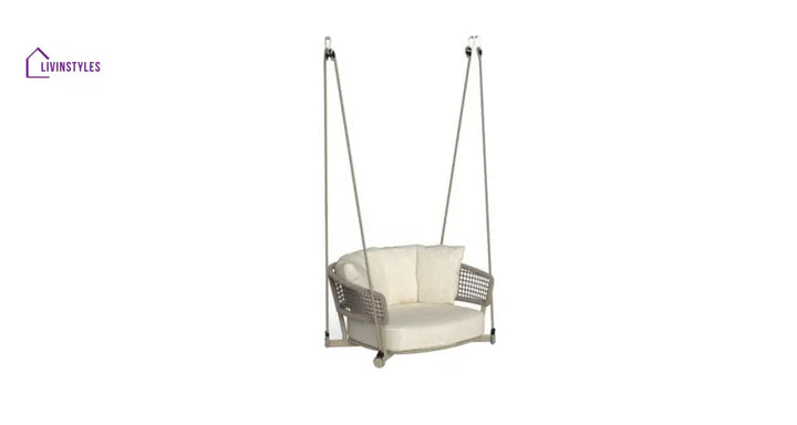 Beavin Single Seater Hanging Swing Without Stand For Balcony Garden Swing - Beige - Swings