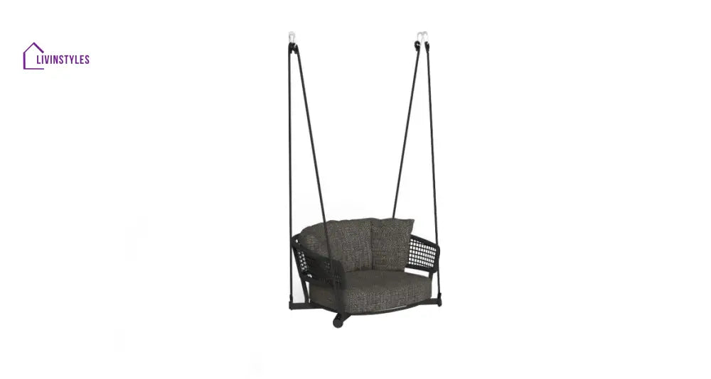 Beavin Single Seater Hanging Swing Without Stand For Balcony Garden Swing - Black - Swings