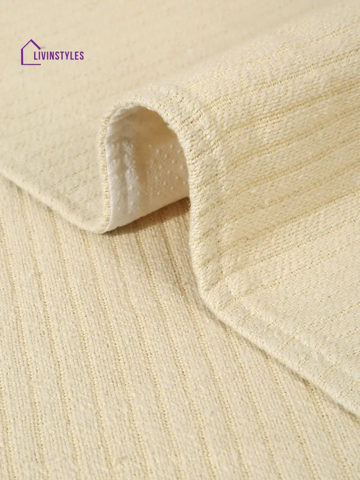 Beige Textured Hand Woven Cotton 2 Seater Sofa Cover Slip Cover Sofa