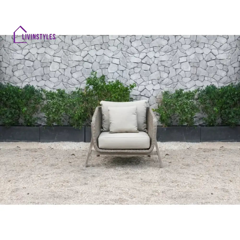 Belinda Outdoor Garden Balcony Sofa Set 3 Seater 2 Single Seater and 1 Center Table Set (Grey) - Sofa Sets