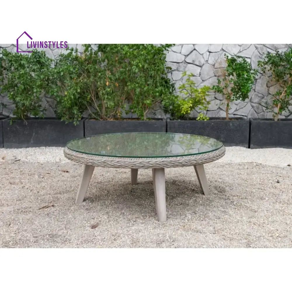 Belinda Outdoor Garden Balcony Sofa Set 3 Seater 2 Single Seater and 1 Center Table Set (Grey) - Sofa Sets